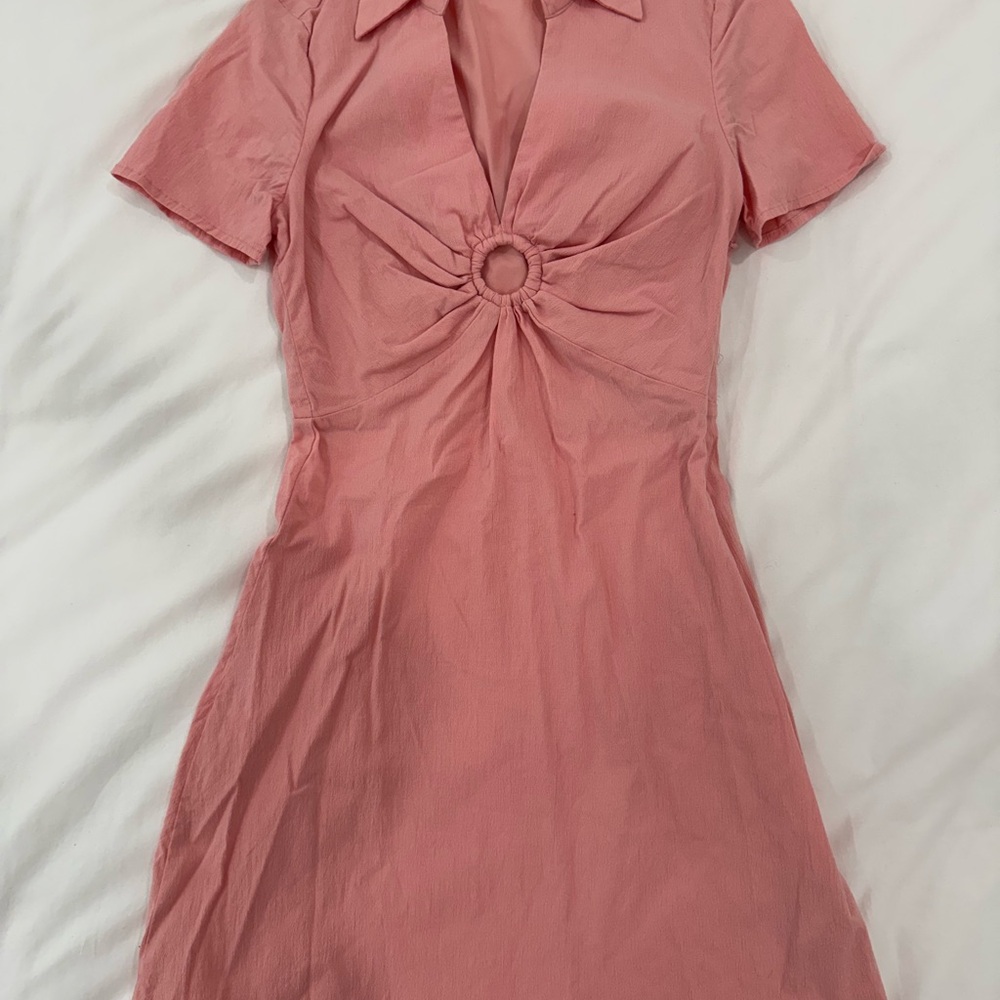 EUC Abercrombie & Fitch Pink Sheath Dress with Keyhole and Collar